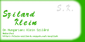 szilard klein business card