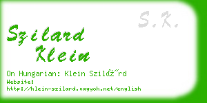 szilard klein business card